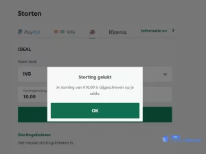 Storting gelukt bet365