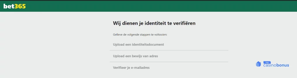 bet365 id verificatie