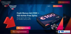 Holland Casino welkomstbonus scherm