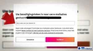 Holland Casino beveiligingscode invullen