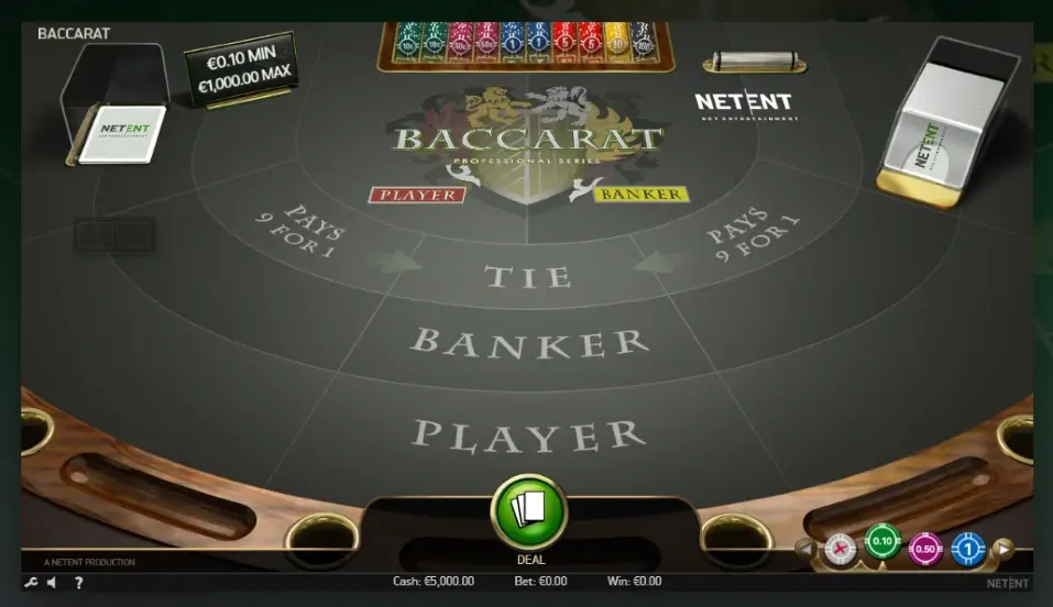 Baccarat tafel Netent