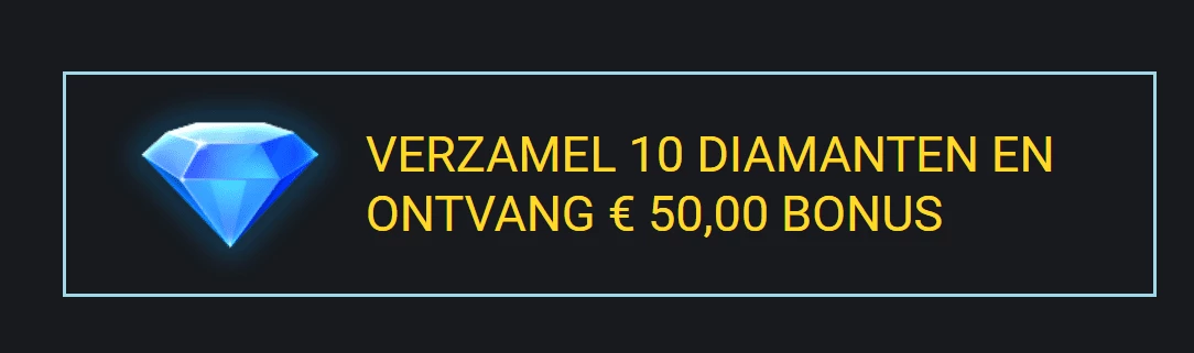 verzamel 10 diamanten bij Goud van de Goden Spel bij OneCasino en krijg €50,00